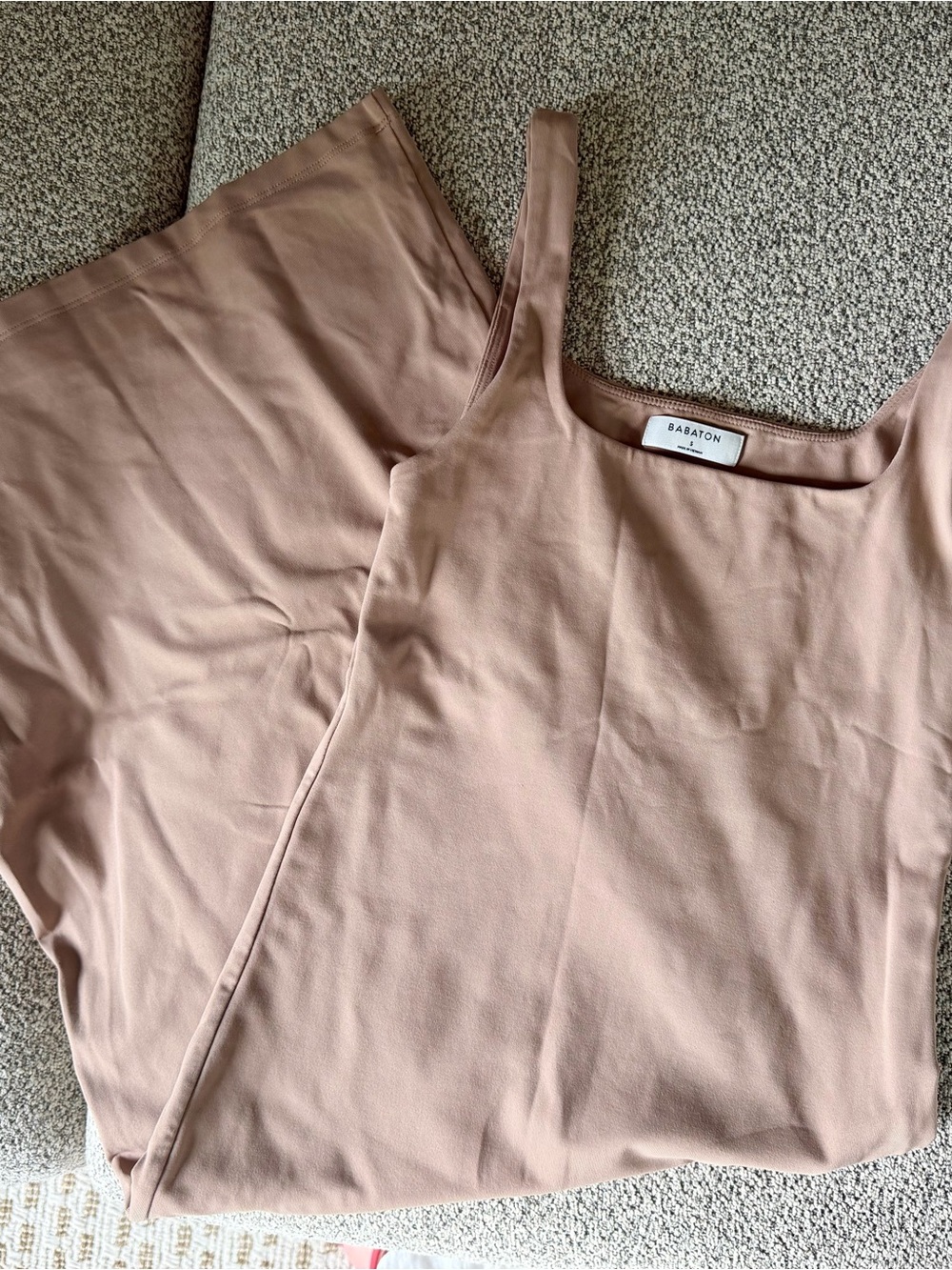 Aritzia Babaton Tan Square Neck Dress